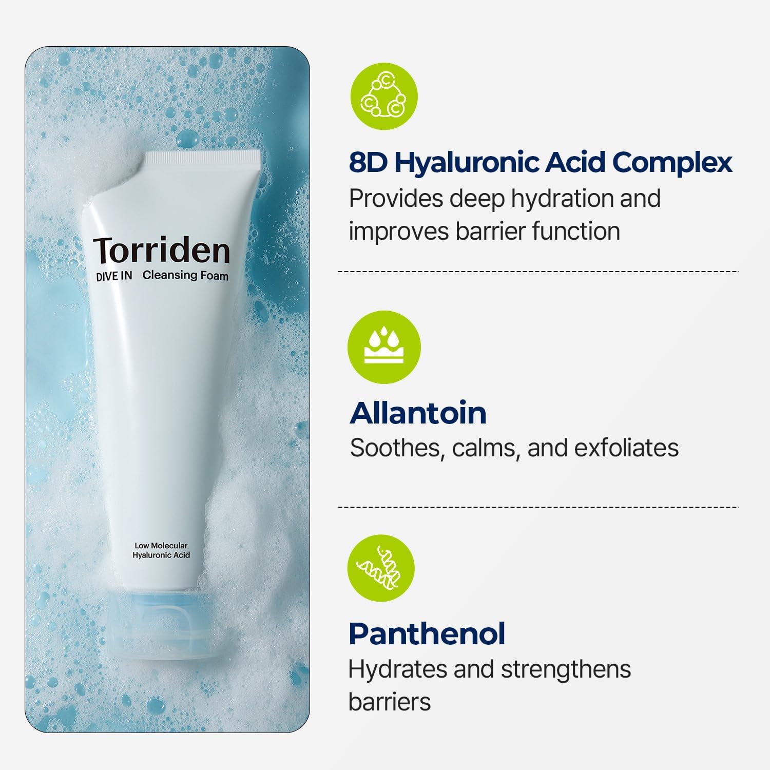 Torriden DIVE-IN Low Molecular Hyaluronic Acid Cleansing Foam [150ml]
