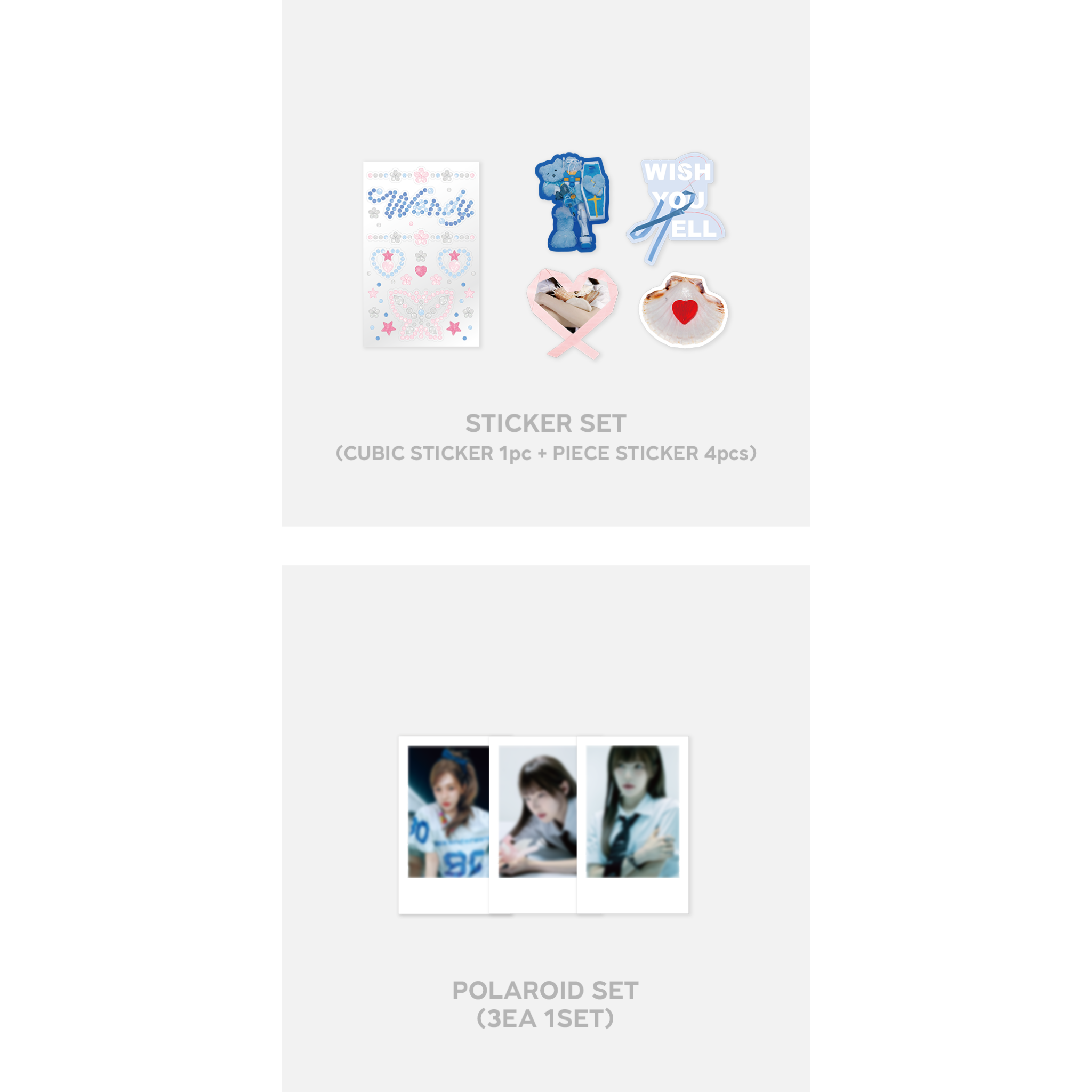Red Velvet Wendy Official MD "WISH YOU HELL" Cubic Sticker + Polaroid Set