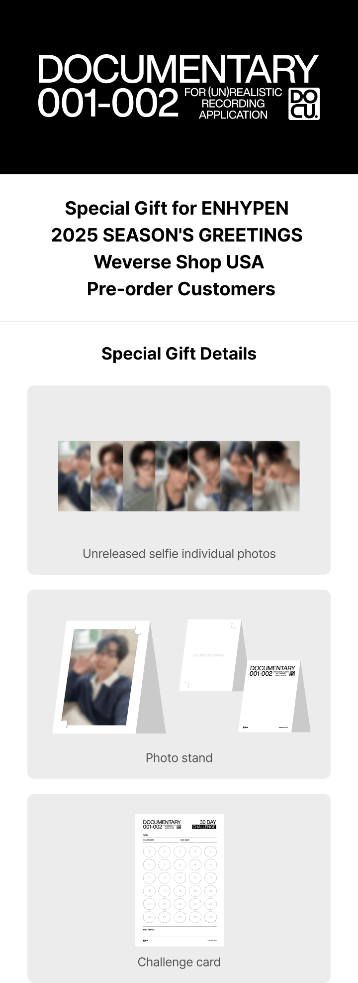 ENHYPEN 2025 Season's Greetings + Weverse Shop POB
