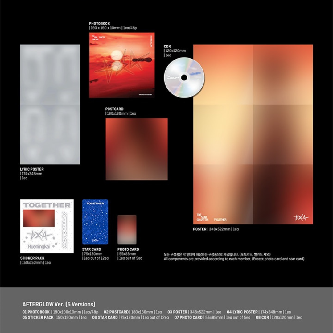 TOMORROW X TOGETHER (TXT) 4th Full Album "THE STAR CHAPTER: TOGETHER" (Afterglow Ver.) (Set) with Weverse POB