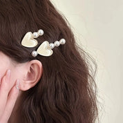 Hair Pin Pearl Heart (2pc)