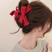 Hair Claw Knit Bow