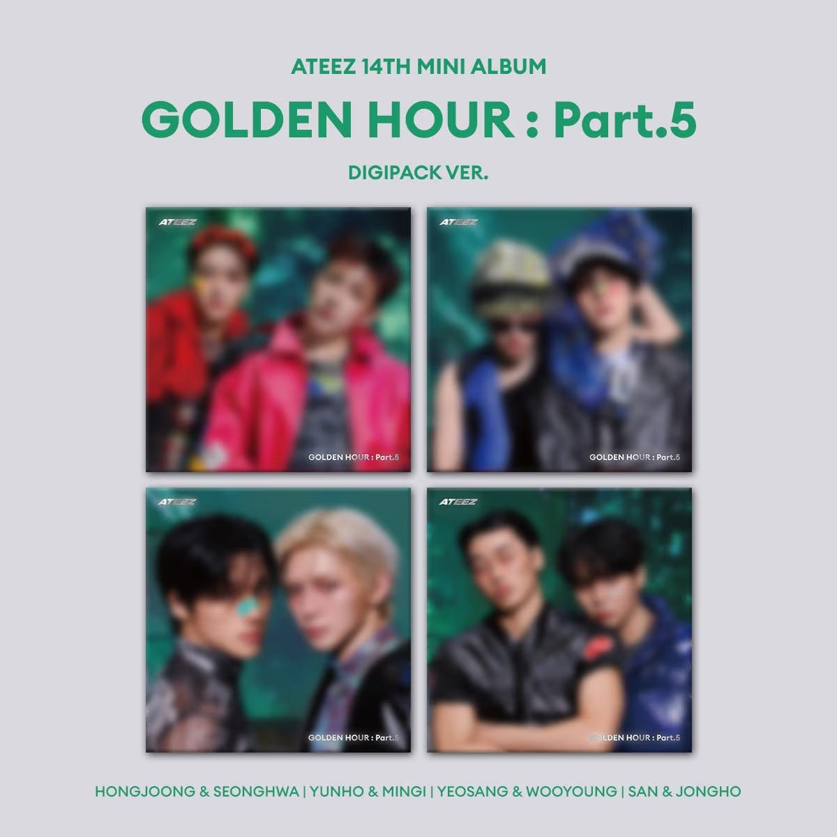[PRE-ORDER] ATEEZ - 14TH MINI ALBUM [GOLDEN HOUR : PART.5] (DIGIPACK UNIT VER.) (4 VERSIONS)