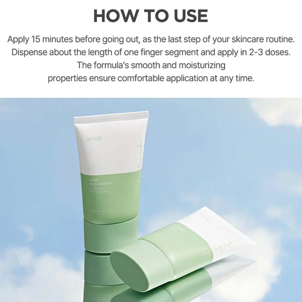 Anua Airy Sun Screm SPF 50+ / PA ++++