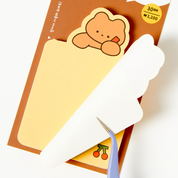 Sticky Memo Pad Studying Bear