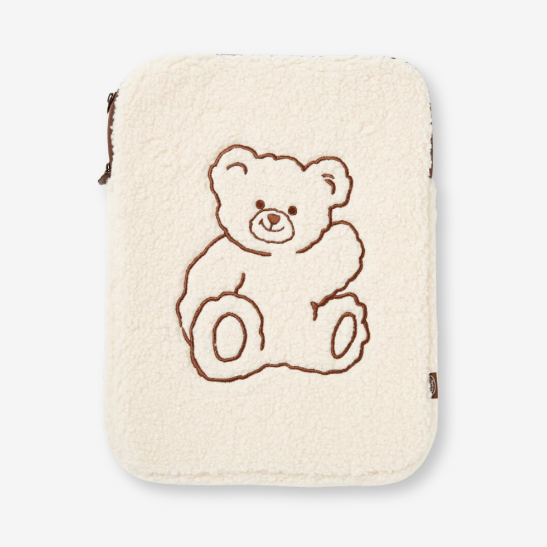 Fuzzy Laptop Pouch: Bear Ivory (13 inch)