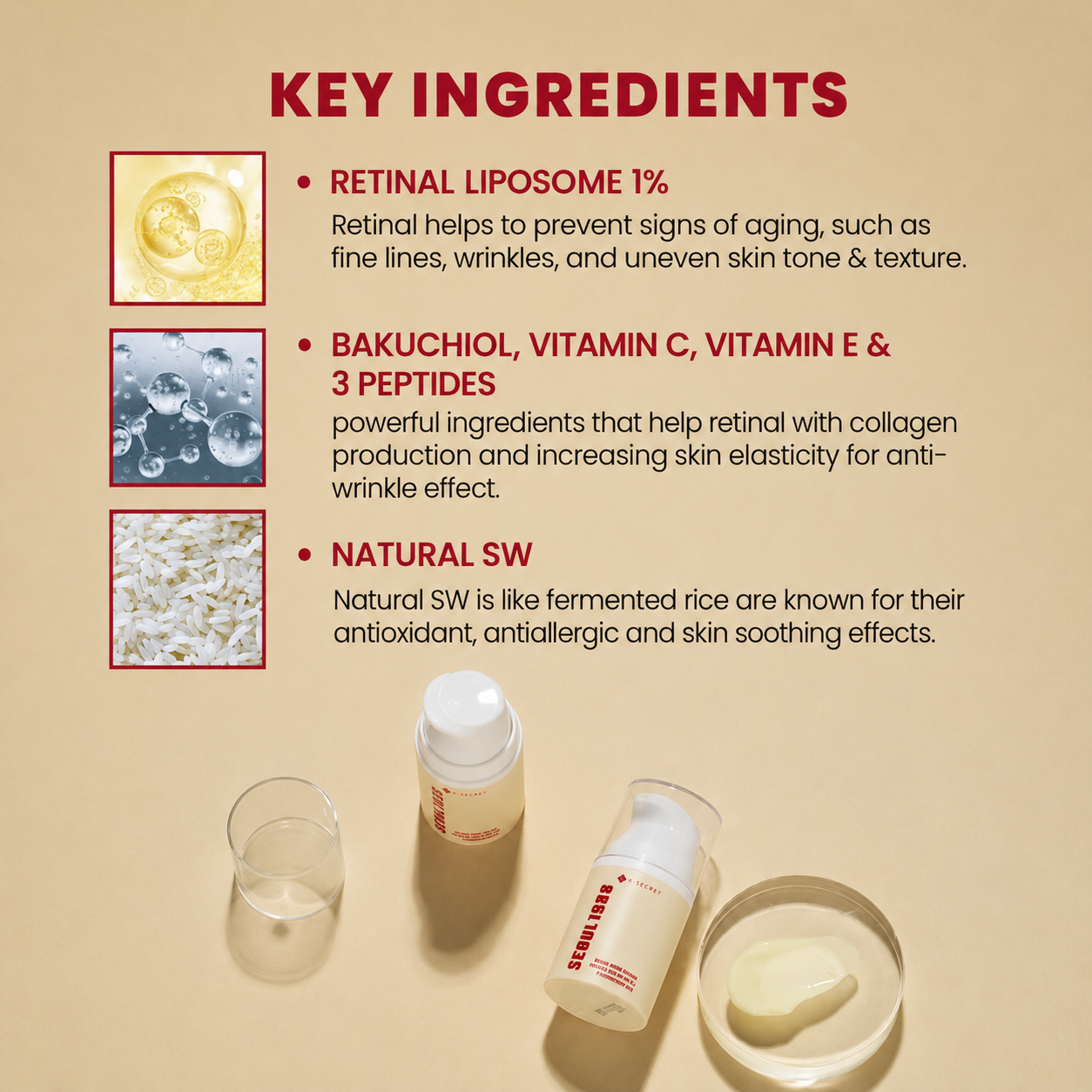 KSECRET SEOUL 1988 Cream : Retinal Liposome 1% + Fermented Rice