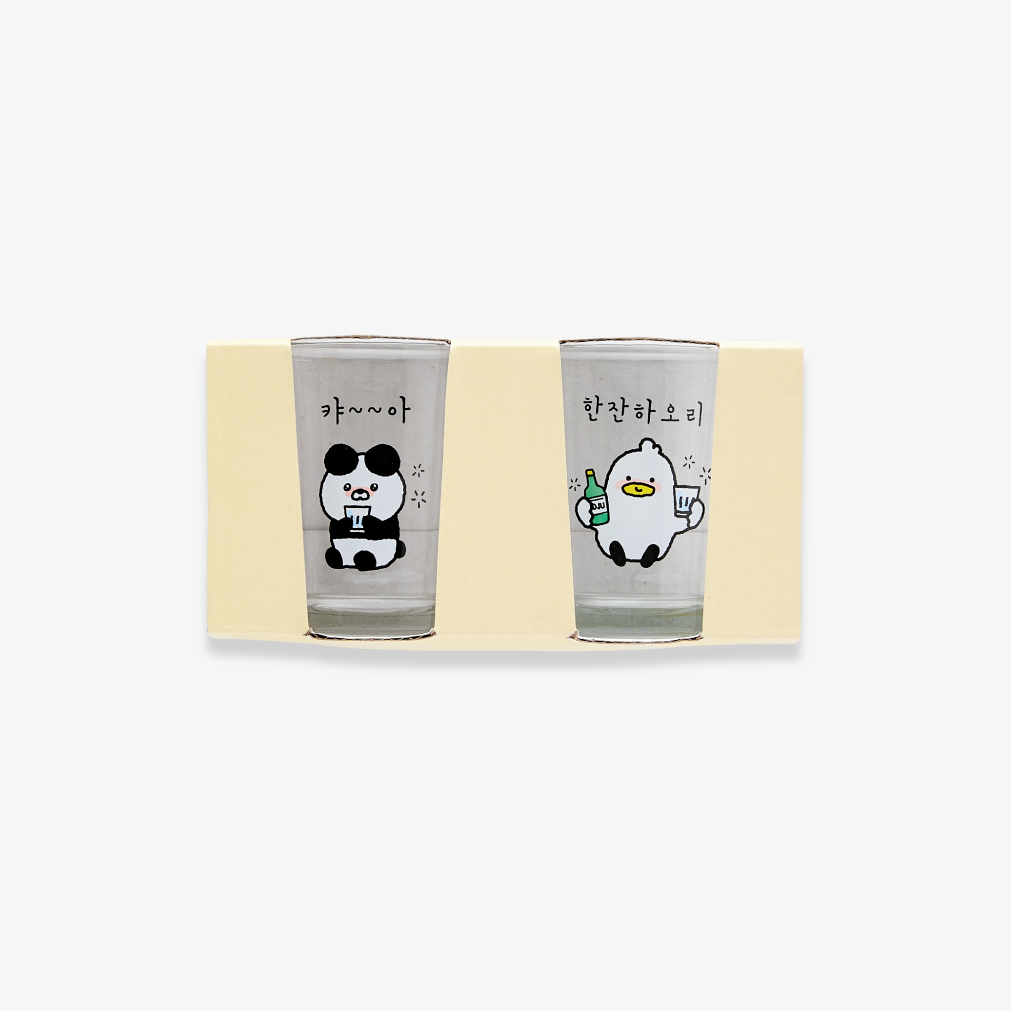Soju Glass Set: Duck & Panda (75ml)