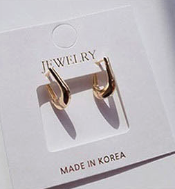 Gold U-Shaped Huggie Hoop Earrings