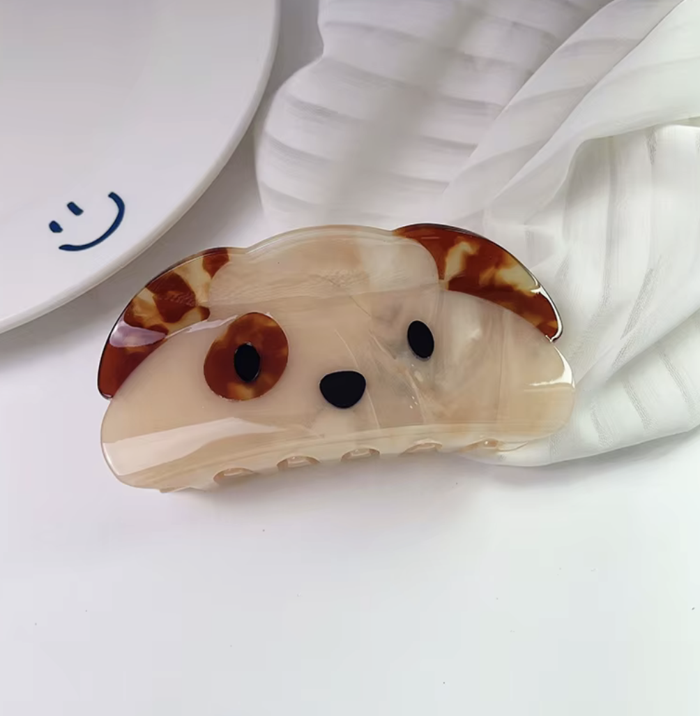 Hair Claw Puppy Brown