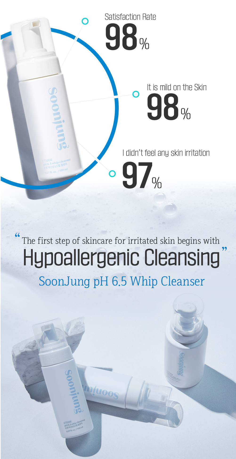 Etude House Soon jung pH 6.5 Whip Cleanser 150ml