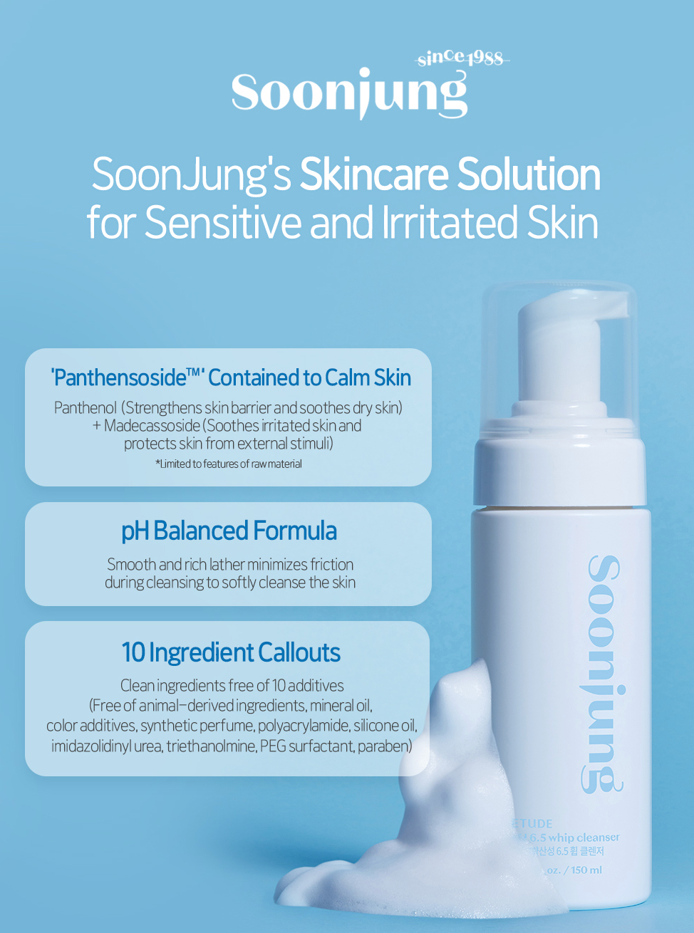 Etude House Soon jung pH 6.5 Whip Cleanser 150ml
