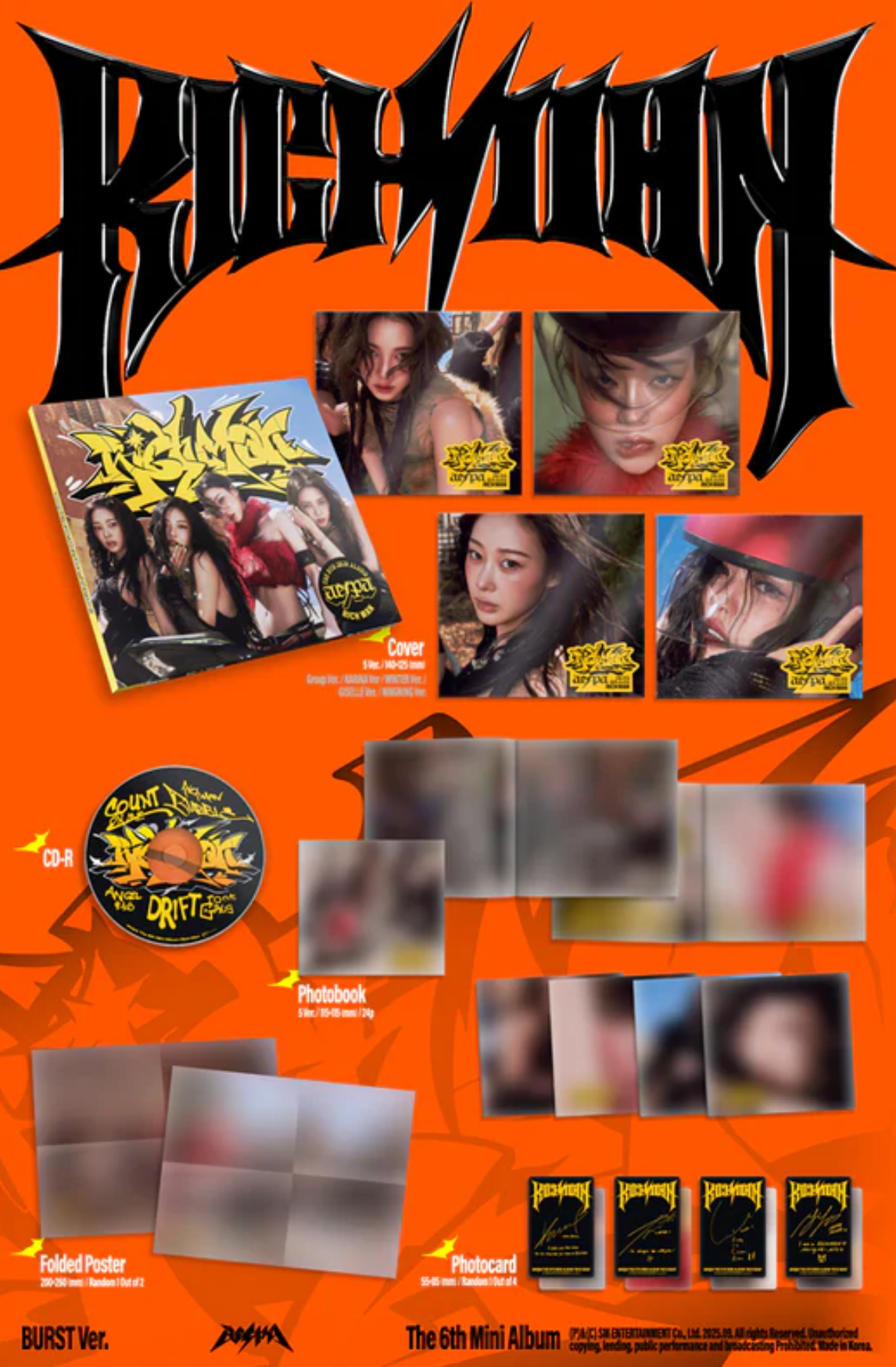 Aespa 6th Mini Album "Rich Man"(Burst Ver.) + LUCKY DRAW WEVERSE Official Photocard