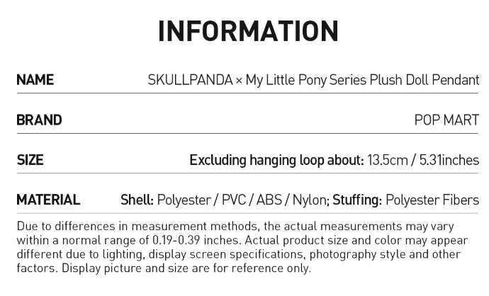 POP MART SKULLPANDA × My Little Pony Series Plush Blind Box