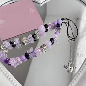 Phone Chain Purple Candied Heart Pendant