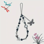 Phone Chain Butterfly Pendant Black