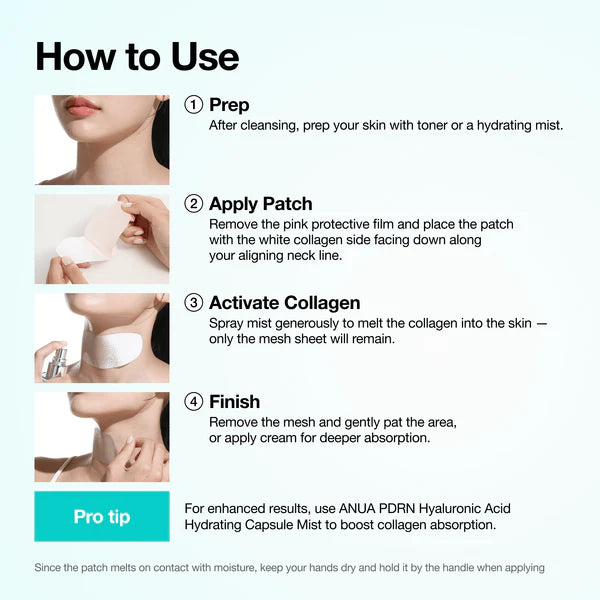 Anua PDRN Collagen Melting Patch For Neck [4 Patches]