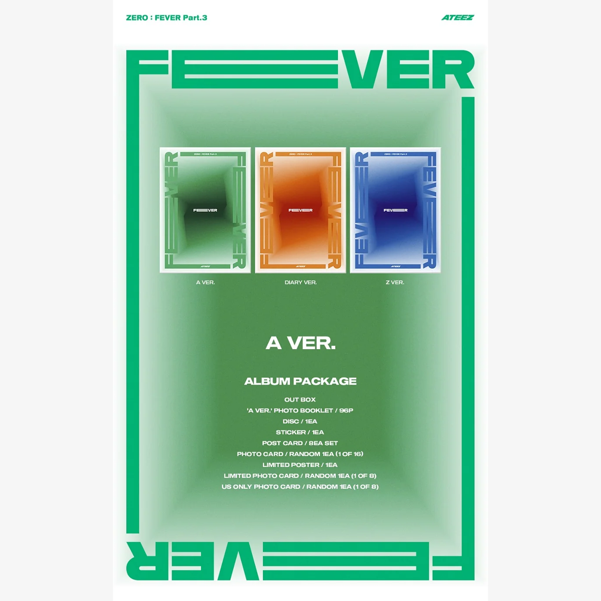 ATEEZ 7th Mini Album "Zero: Fever Part.3" [hello82 Exclusive]