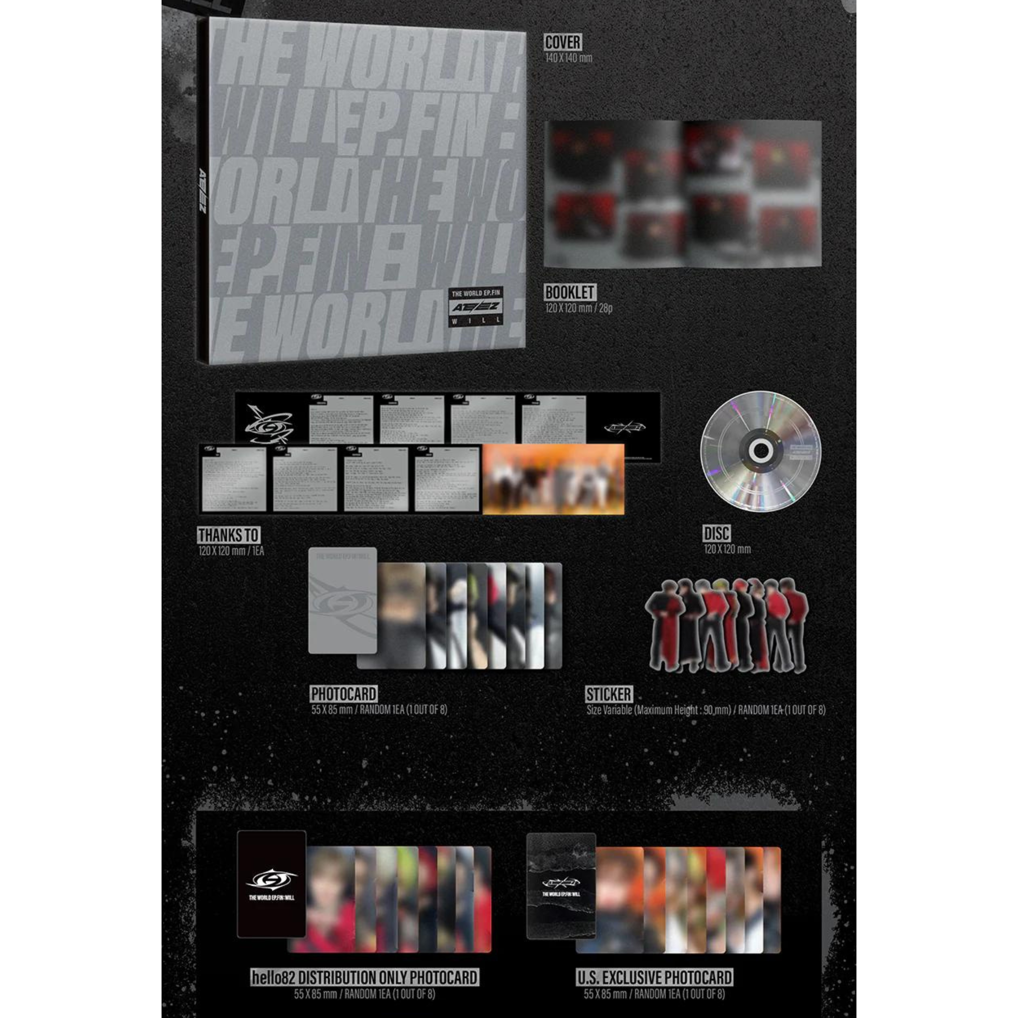 ATEEZ "The WORLD EP.FIN: WILL" (Digipack Ver.) [hello82 Exclusive]