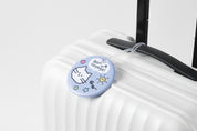 LUGGAGE TAG PVC BLUE ROUND CAT
