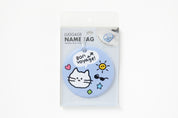 LUGGAGE TAG PVC BLUE ROUND CAT