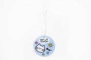 LUGGAGE TAG PVC BLUE ROUND CAT
