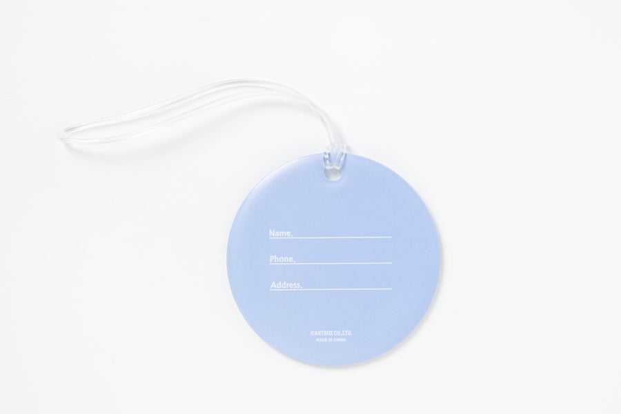 LUGGAGE TAG PVC BLUE ROUND CAT