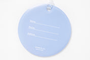 LUGGAGE TAG PVC BLUE ROUND CAT