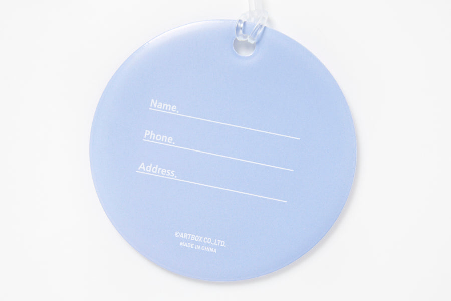 LUGGAGE TAG PVC BLUE ROUND CAT