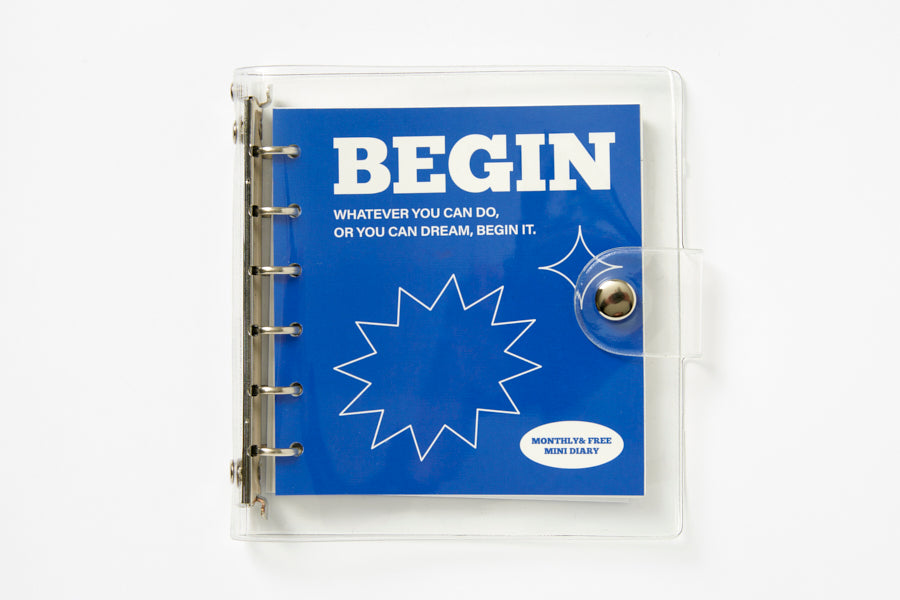 DIARY BLUE BEGIN WIDE 6 HOLE MINI