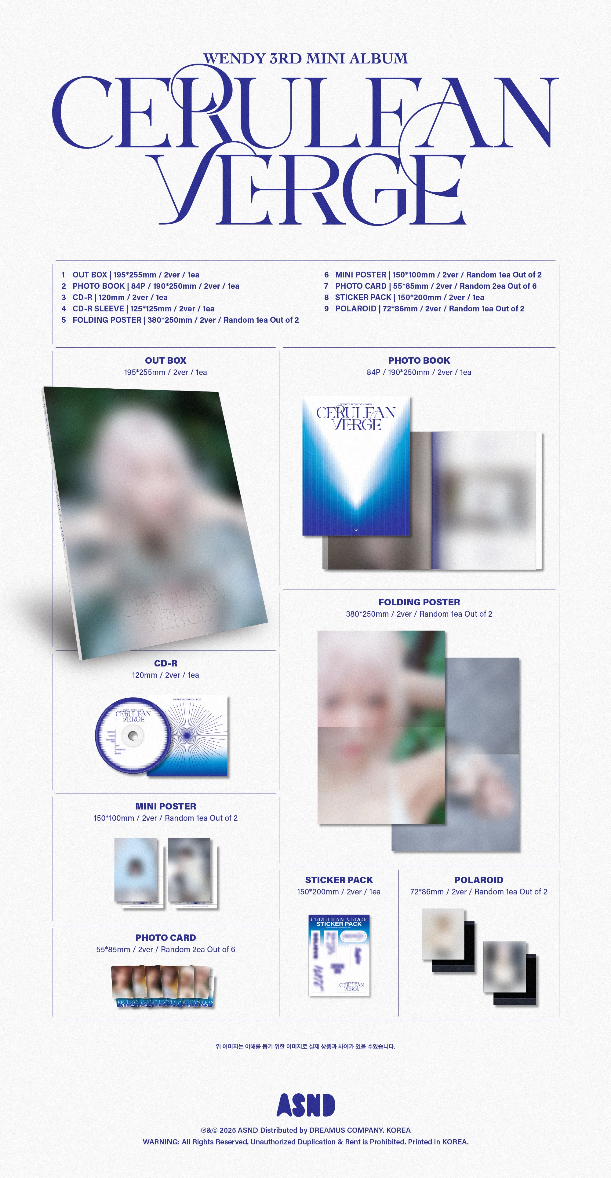 [Pre-Order] Wendy 3rd Mini Album: Cerulean Verge [Photobook Ver.]