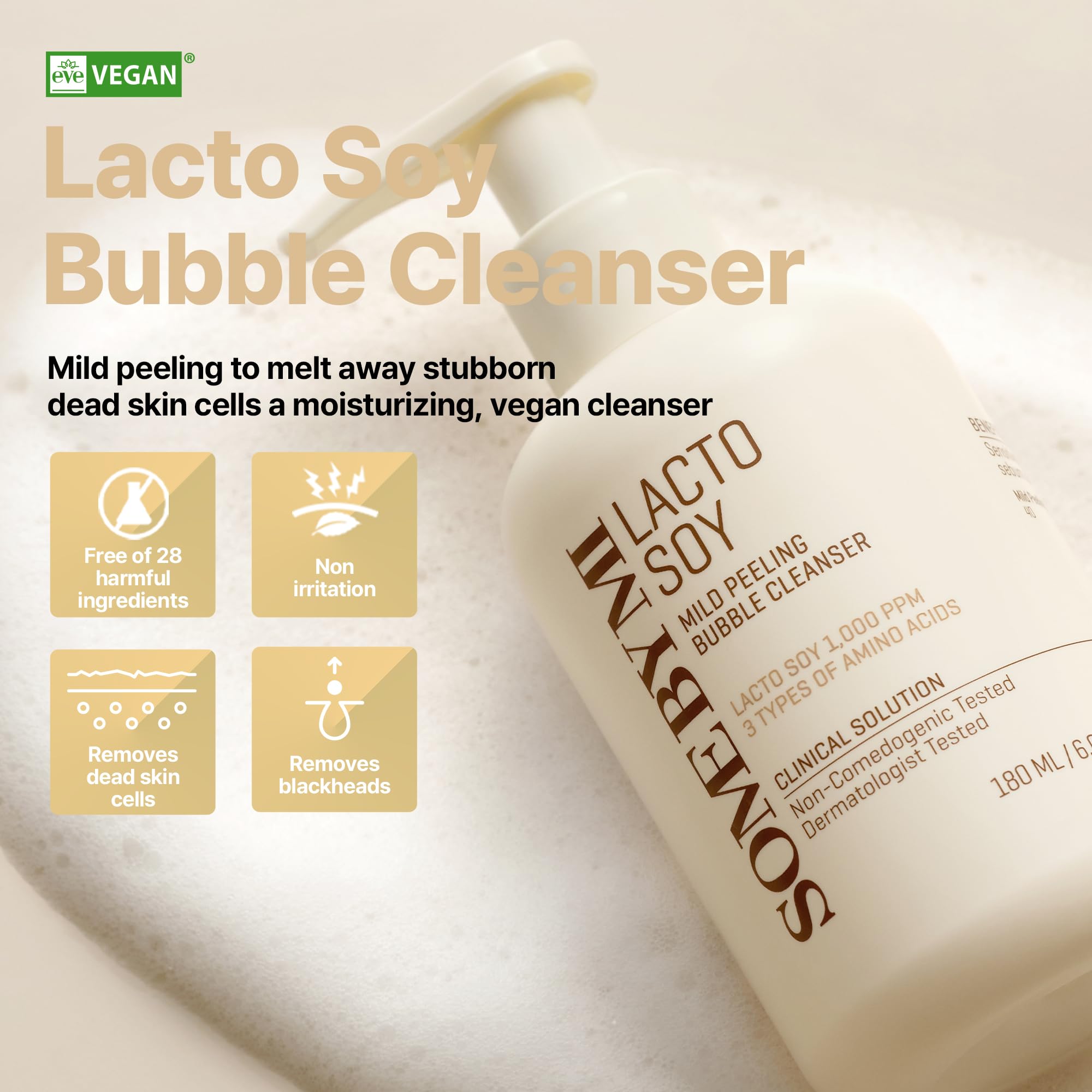 SOME BY Mi Lacto Soy Mild Peeling Bubble Cleanser [180ml]