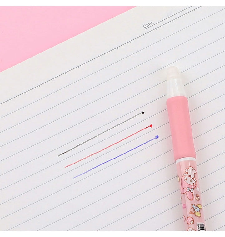Sanrio Erasable 3-Color Ballpoint Pen - Cinnamoroll