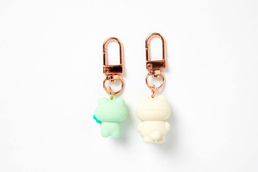 COUPLE KEY RING SET LUCKY DOG HONEY CAT CLOVERS