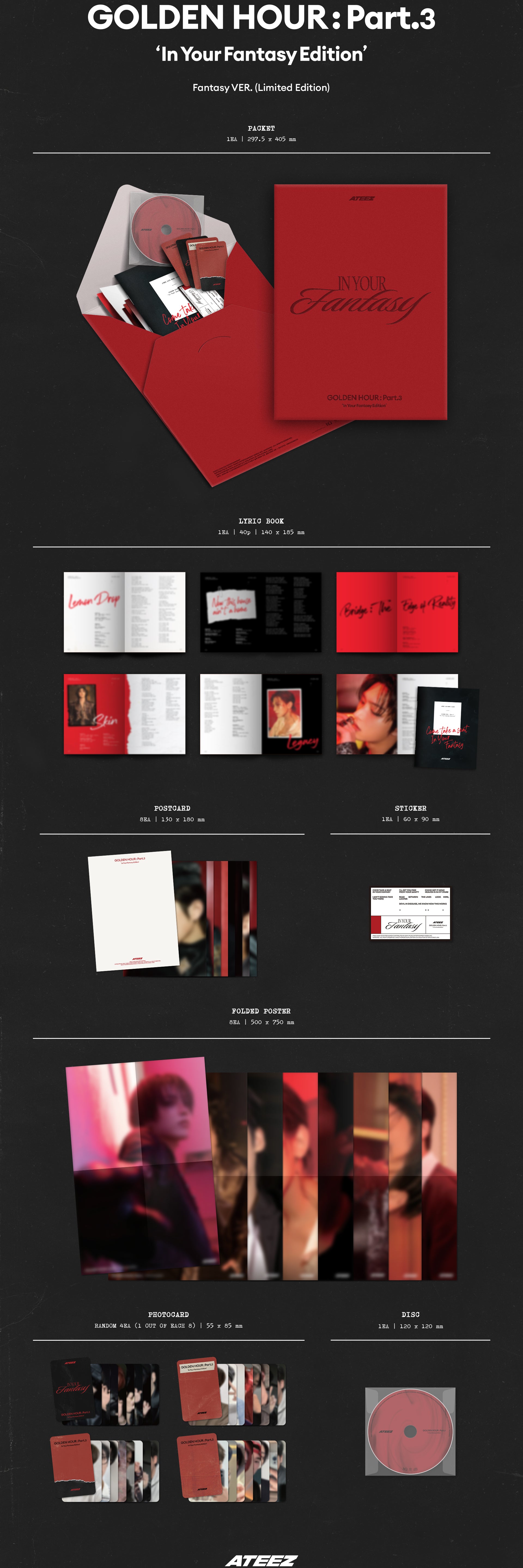 [Pre-Order] Ateez 12th Mini Album Golden Hour: Part.3 In Your Fantasy Edition [Limited]