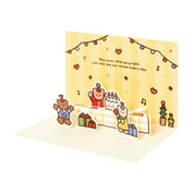 Pop-Up Card 'Happy Birthday' Bear & Gift
