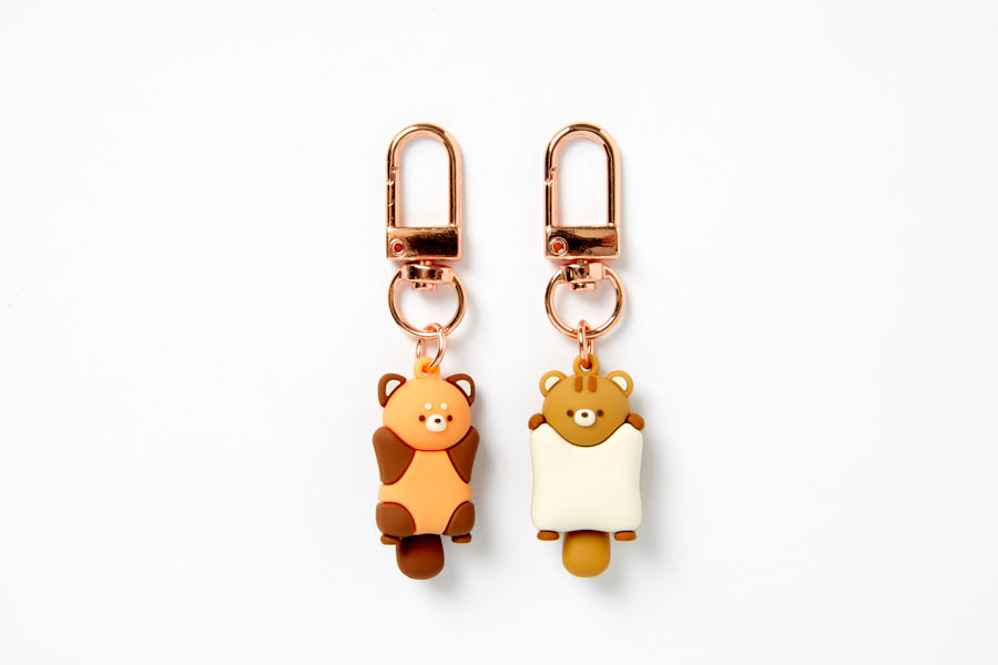 COUPLE KEY RING SET FLYING SQUIRREL & RED PANDA