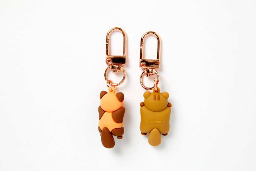 COUPLE KEY RING SET FLYING SQUIRREL & RED PANDA