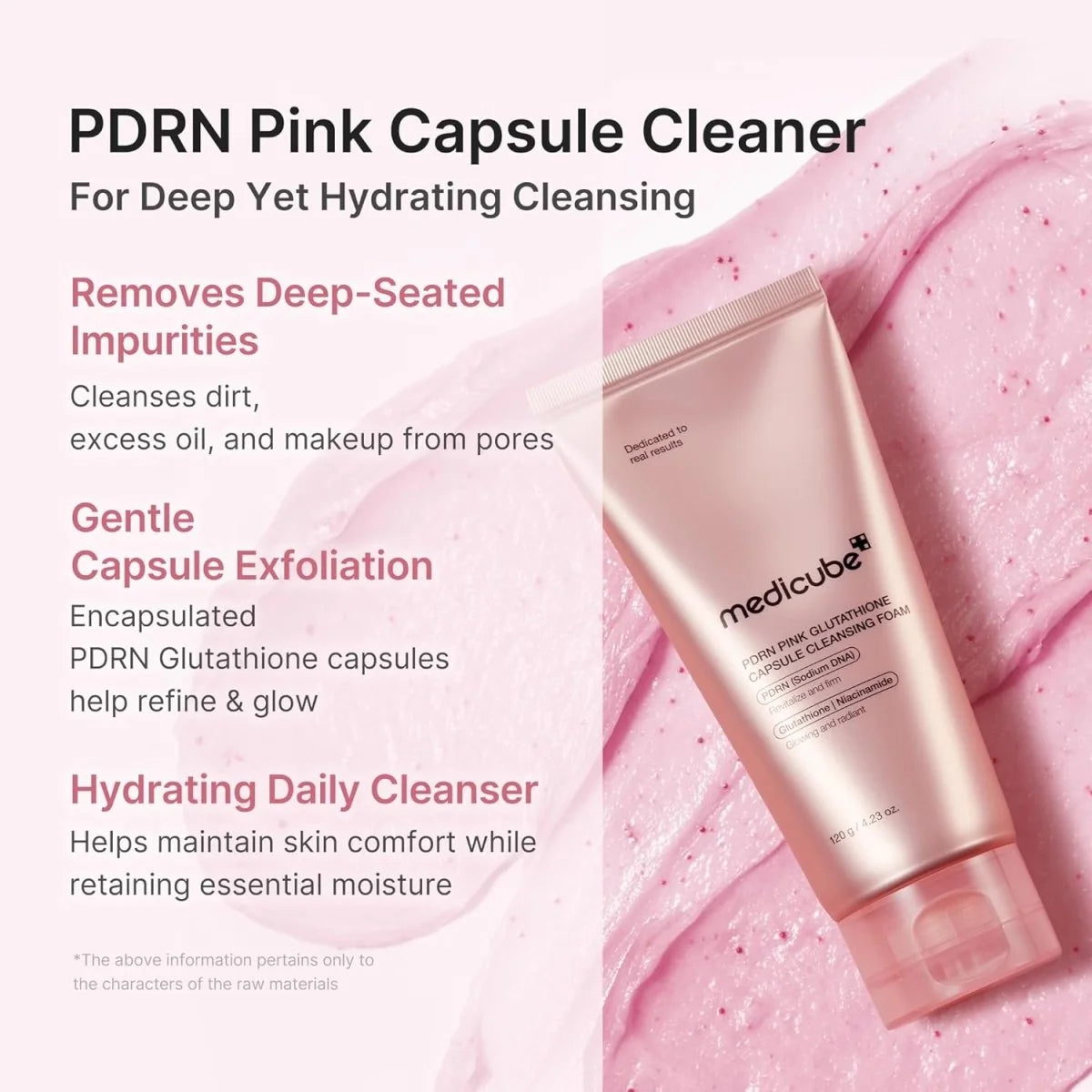 medicube PDRN Pink Glutathione Capsule Cleansing Foam [120g]