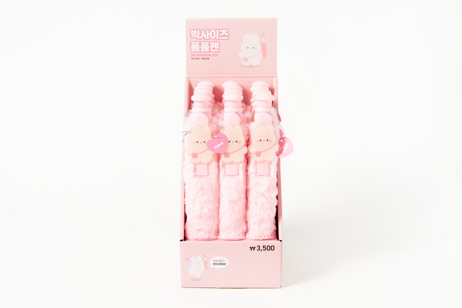 PEN BIG POMPOM PINK RABBIT