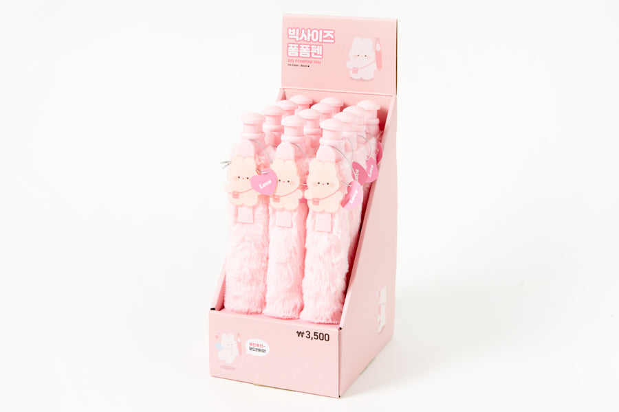 PEN BIG POMPOM PINK RABBIT