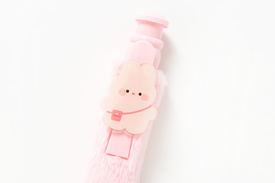 PEN BIG POMPOM PINK RABBIT