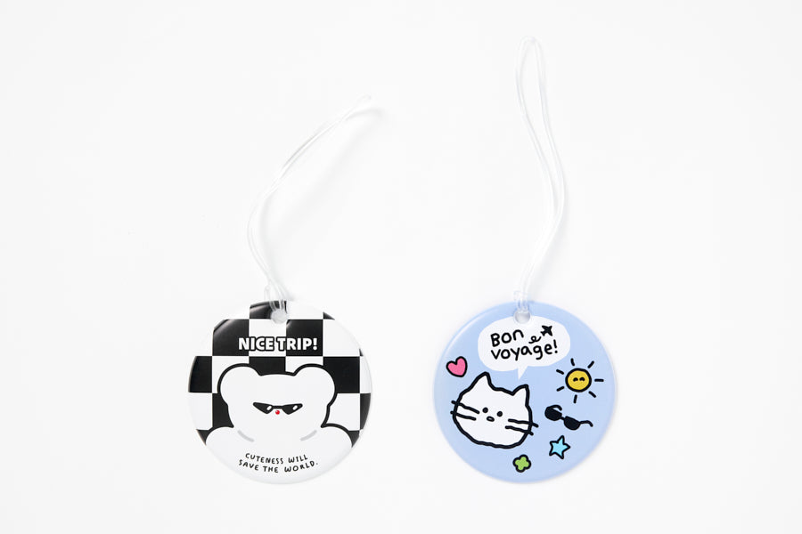 LUGGAGE TAG PVC ROUND HIPSTER DOG