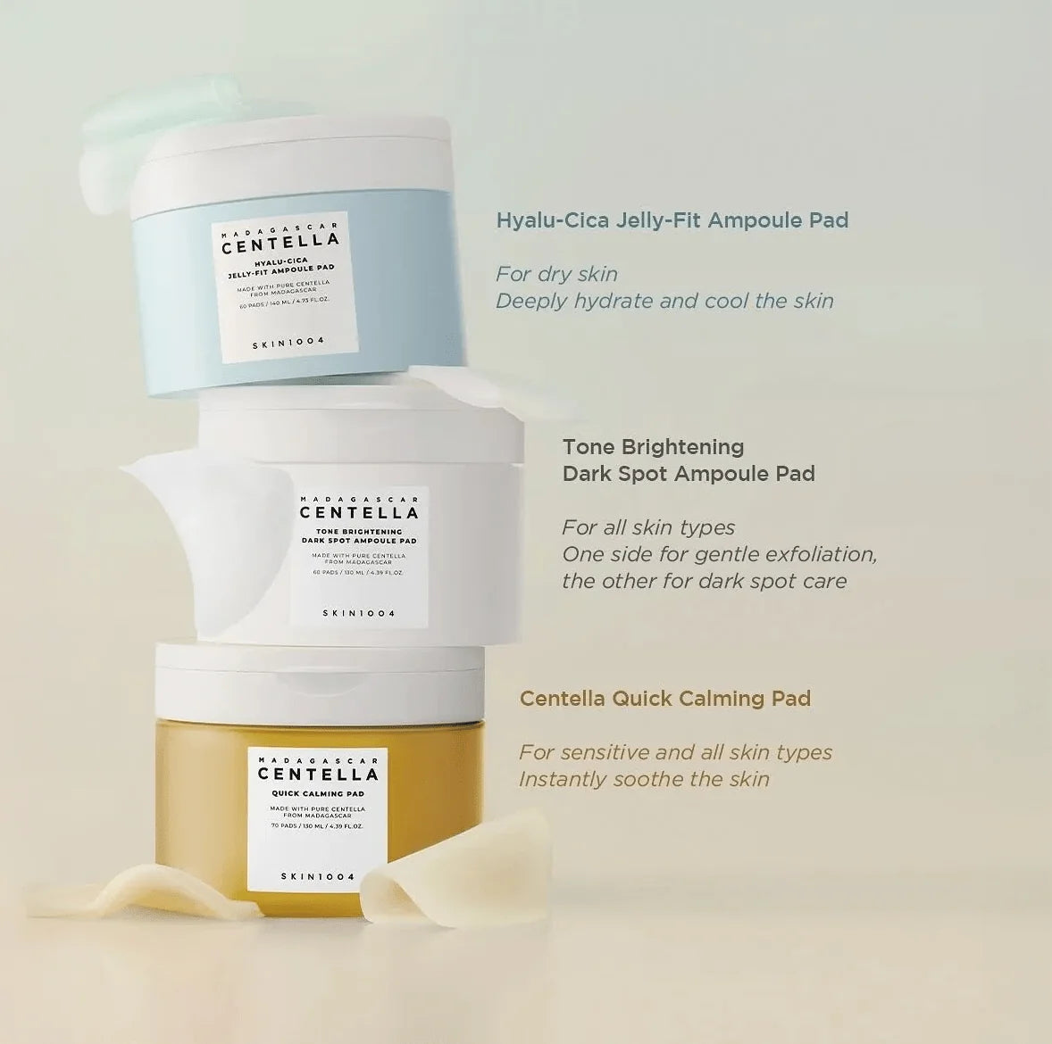SKIN1004 Madagascar Centella Hyalu-Cica Jelly-Fit Ampoule Pad [60pads]
