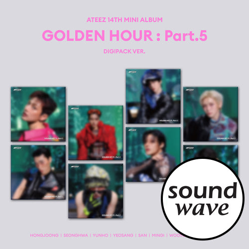 [PRE-ORDER] [SOUNDWAVE POB] ATEEZ – 14th Mini Album [GOLDEN HOUR : Part.5] (DIGIPACK Ver.) RANDOM