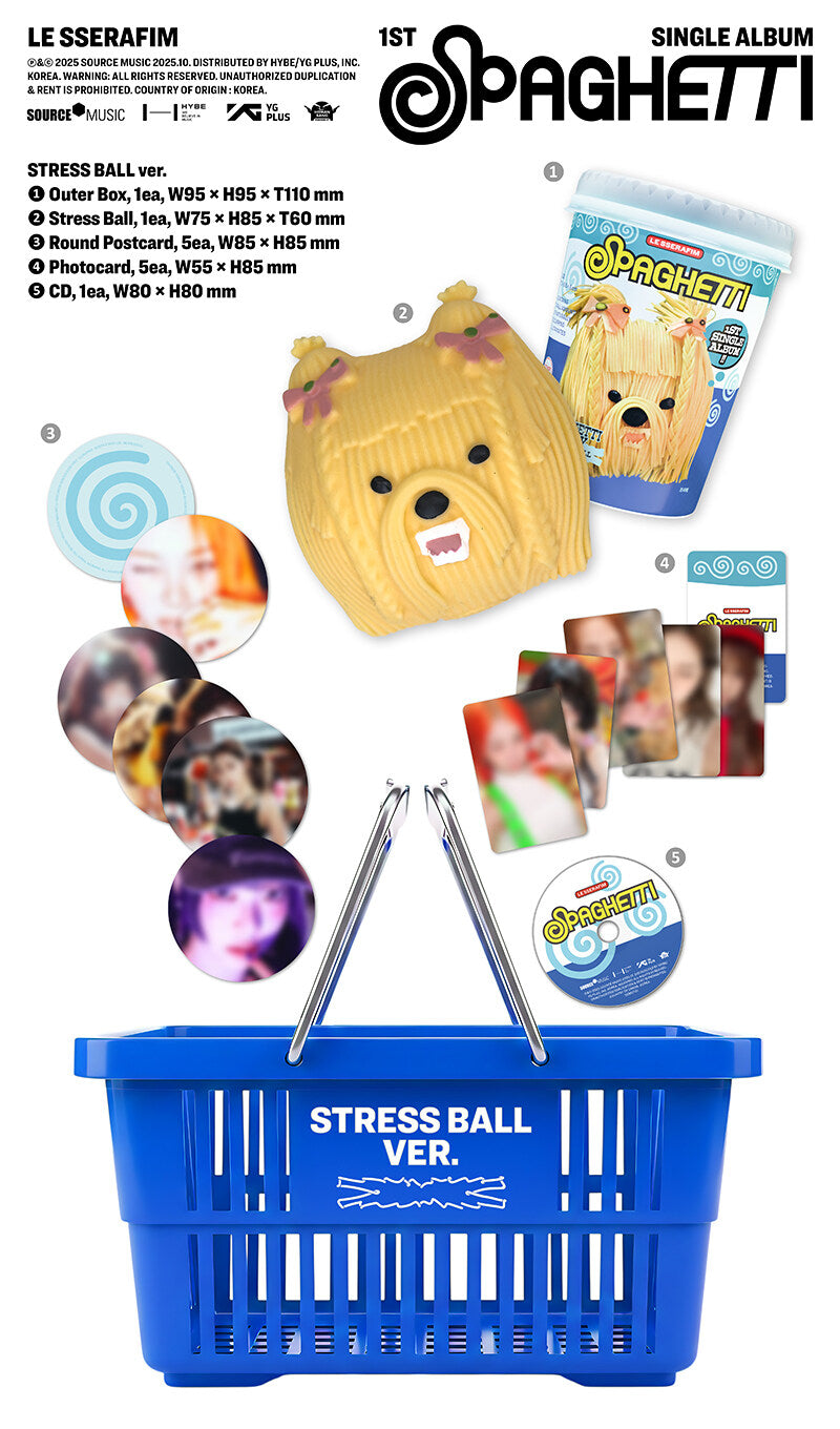 [PRE-ORDER] LE SSERAFIM - 1ST SINGLE ALBUM [SPAGHETTI] (STRESS BALL VER.)