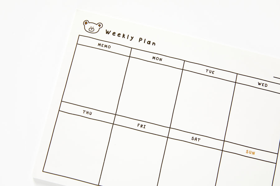 MEMOPAD WEEKLY BEAR GRID B5