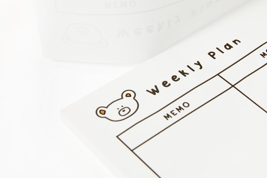 MEMOPAD WEEKLY BEAR GRID B5