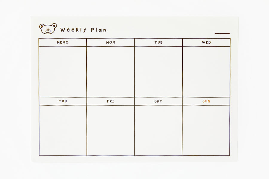 MEMOPAD WEEKLY BEAR GRID B5