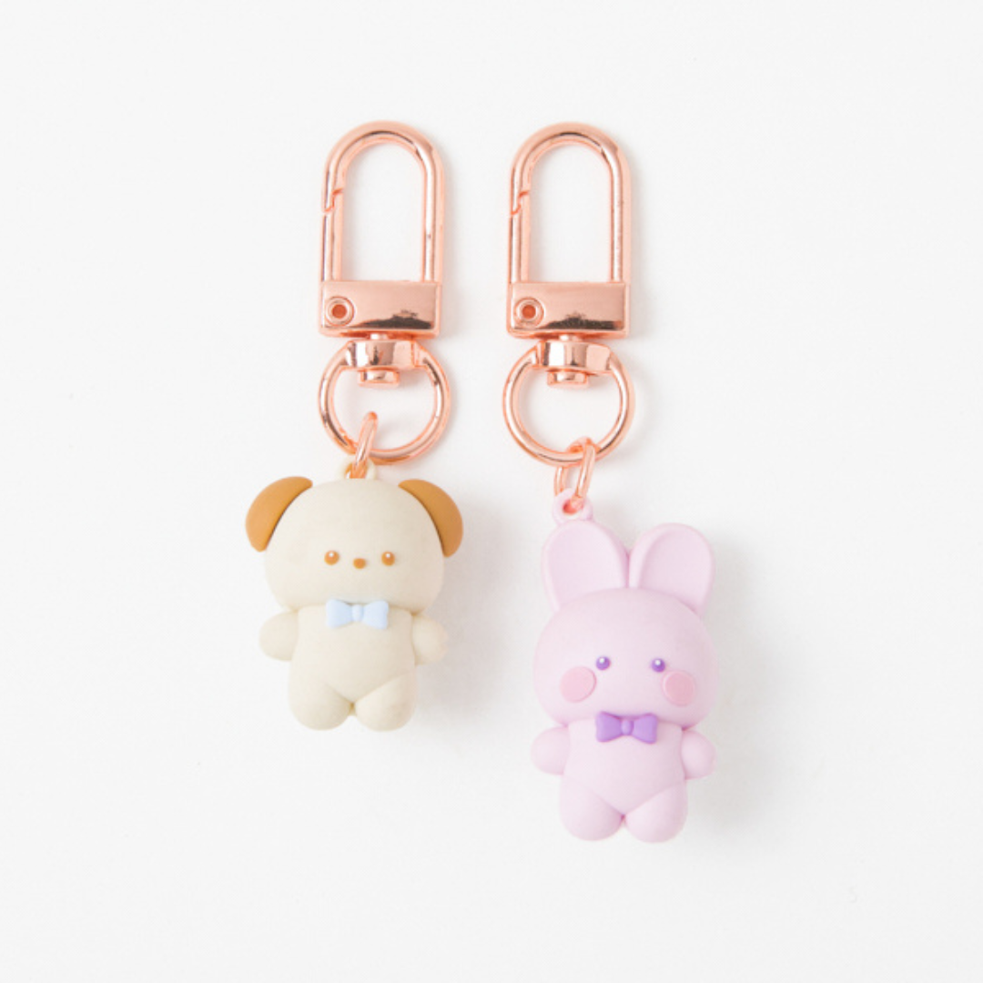 KEY RING SET RIBBON DOG RABBIT